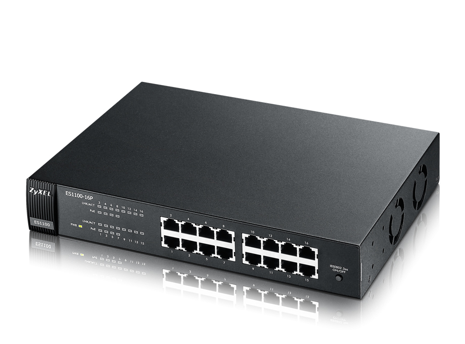 ZYXEL ES1100-16P-GB0102F POE SWITCH-0 ZYXEL ES1100-16P-GB0102F POE SWITCH-0