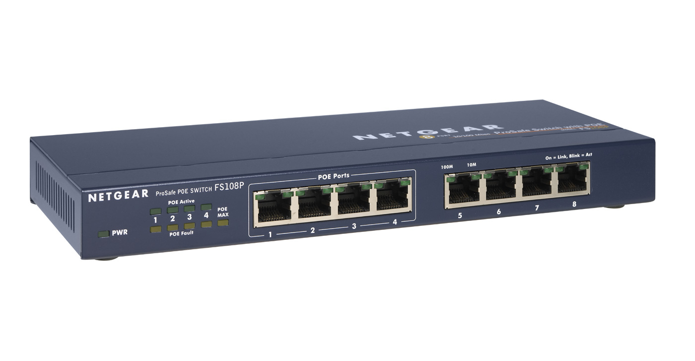NETGEAR FS108P 8 PORTS (4 POE)-0 NETGEAR FS108P 8 PORTS (4 POE)-0
