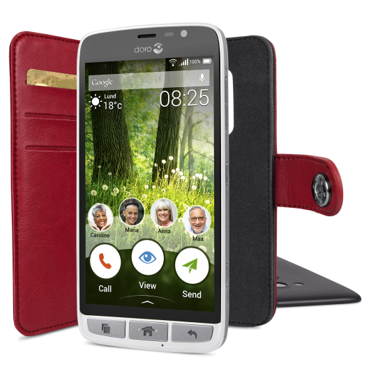 Doro Liberto 825 - Red Wallet Case-0 Doro Liberto 825 - Red Wallet Case-0