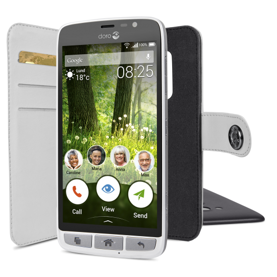 Doro Liberto 825 - White Wallet Case-0 Doro Liberto 825 - White Wallet Case-0